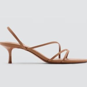 MANGO Strappy Heeled Sandals - Size 6/EUR 36 - Caramel